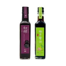 新味醬油 禮盒組 (初榨醬油250ml/瓶+柚子醬油250ml/瓶), 500ml, 1組