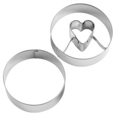 GP&me Dolce林茲眼睛餅乾模2件組, 愛心, 1組