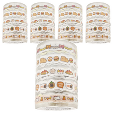 繽紛彩樂合成紙膠帶 60mm x 2m, 芝芝橘味, 5個