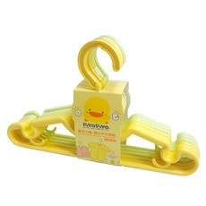 PiYOPiYO黃色小鴨抗菌衣架Set嬰幼兒專用, 混合色, 6入