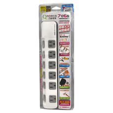 Tyson 太順電業 7切6插3P延長線插座, 防火耐熱, 1.8m, 簡約純白, 1條