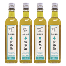 Well Life 悅生活 極鮮 100% 台灣小農冷壓苦茶油王 Set 4瓶, Extra Virgin, 100% Vegan, 500ml