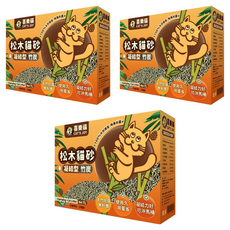 CAT'S JOY 喜樂貓 凝結型松木貓砂, 竹炭, 7L, 天然除臭抗菌, 99.5%無粉塵, 可沖馬桶, 3盒