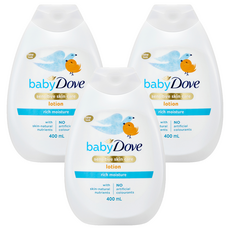 Dove 多芬 嬰兒乳液，敏感肌膚護理，滋潤保濕，不含人造色素 400ml, 3瓶