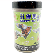 AQUAFUN 水之樂 孔雀魚飼料, 低溫製造 營養不流失, 適用於孔雀魚、燈科魚、幼魚, 60g, 1罐