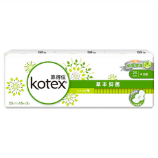 Kotex 靠得住 溫柔草本抑菌衛生棉 日用型, 23cm, 45片, 1組