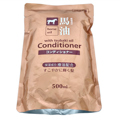 KUMANO 熊野油脂 馬油無矽靈潤髮乳 補充包, 500ml, 1包