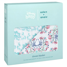 aden + anais 迪士尼經典四層紗厚毯 100% 純棉紗布 47 英寸 x 47 英寸, 小鹿斑比, 1條