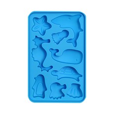 sillymann 100%鉑金矽膠海洋動物分裝盒, 藍色, 1個