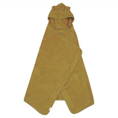 FABELAB 竹纖維連帽浴巾 70%植物纖維 30%棉 (有機棉), 芥末黃熊, 1件