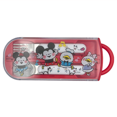 Skater Kanahei x 米奇 3合1餐具組 外盒19.8 x 7.6 x 1.7cm + 筷16.5cm + 湯/叉13cm, 筷子+湯匙+叉子, 614224, 1組