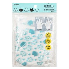 Skater 成人拋棄式手套 厚款止滑 貓咪, 10雙, 1包