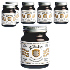Morgans Pomade 摩根氏 超強力定型 水洗式髮油 白標, Slick/Extra Firm Hold, 100g 復古琥珀色玻璃瓶裝, 6件