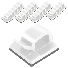 小麥購物 線材固定器 E063 方形, 20個, 白色