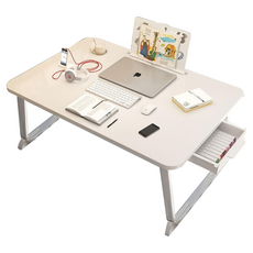 品屋 床上小桌板 卡槽+杯托+抽屜, 清楓木