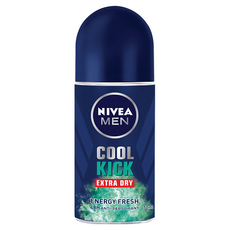 NIVEA 妮維雅 男士止汗爽身乳液 瞬間酷涼系列 COOL KICK EXTRA DRY 48H止汗抑味, 柑橘, 50ml, 1瓶