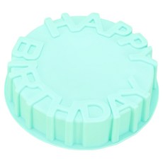 生日快樂圓形矽膠烤盤, 顏色隨機, 1個