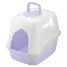Richell 利其爾 卡羅屋型貓便盆, 紫色, 51.5 x 40.5 x 43cm, 1個
