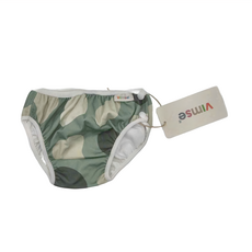 ImseVimse 瑞典超彈性防漏游泳尿褲 粉綠幾何, L(9~12kg), 1件