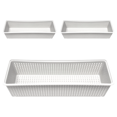 GINII 基尼小物收納透氣籃 R PP材質 台灣製造, 象牙白, 3個