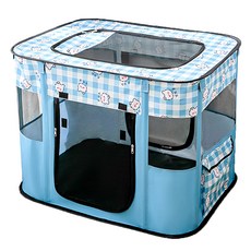 寵物星樂園 方形摺疊寵物圍欄帳篷 藍色小熊 2XL, 1個