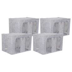 comet home 布質收納箱 100L, 灰色, 4個