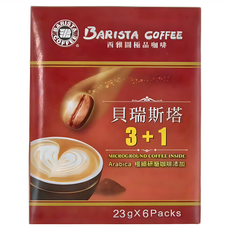 BARISTA COFFEE 西雅圖 貝瑞斯塔3+1 極細研磨咖啡添加, 23g, 6包, 1盒