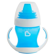 munchkin 滿趣健 輕鬆握彈力防漏學習杯, 118ml, 4個月以上, 附蓋水杯設計, 藍, 1個