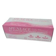 HUA CHUN CO. LTD. 拋棄式美容紗布巾 4 英寸 x 4 英寸 4Ply 無甲醛 無重金屬 台灣製造, 1盒, 粉盒