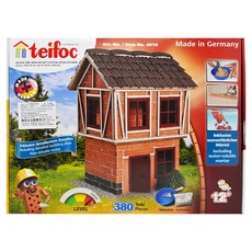 teifoc DIY益智磚塊建築玩具, 德國製造, 380塊, 雙層半木作結構別墅, 1組