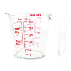 透明多功能塑膠量杯 250ml和500ml各一個, G471, 250ml, 1組