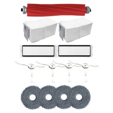 roborock 石頭科技 QREVO 家電配件組 主刷 + 白色毛邊刷 4個 + 濾網 2個 + 塵袋 2個 + 拖布 4個, 1組, C00030Y-B