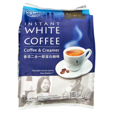 富家仔牌 RICHBOY 南洋風味白咖啡 二合一 咖啡和奶精 450g, 30g, 15包, 1袋