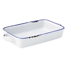 Utopia 復古雙耳長方石陶烤盤 長 21cm 耐熱250度C, 1個