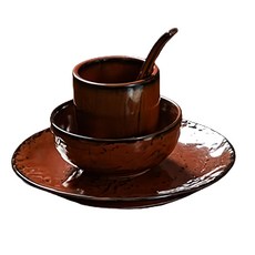 WANDU 瓦讀 日式陶瓷餐具四件組 4802 精緻日式風格 提升用餐質感, 1組, 日蝕