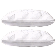 LoveCity 寢城之戀 立體扭花雲朵枕 透氣舒柔釋壓羽絲絨枕, 白色, 2個