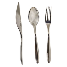 Buderus 316不鏽鋼餐具3件組 - 鏡面拋光 光滑易清洗, 開拓者 銀色, 湯匙 + 叉子 + 刀子, 1組
