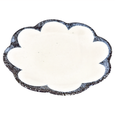 日本產陶瓷花盤, 藍茉莉花, 1個