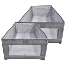 棉麻收納盒 特大 45 x 27 x 17cm 88~255g, 灰色, 2個