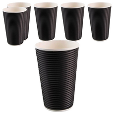 瓦楞不燙杯 16oz 黑色 直徑90 x 130mm 25個, 6包