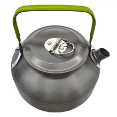 鋁合金茶壺 0.8L 中式短嘴壺口設計, 1個, 黑色 + 綠色