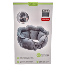 PictetFino 水晶絨充氣護頸枕 灰色, 14x69cm(±5%), 1個
