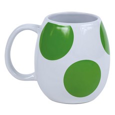 Nintendo 任天堂 amiibo 超級瑪利歐 3D造型馬克杯 500ml, 耀西蛋 白色 + 綠色, 1個