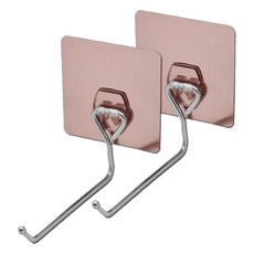 無痕貼衣架 2個組 - 免釘牆壁掛勾、不鏽鋼收納架, 16.5 x 10.5 x 5.5cm, 白色/藍色/灰色 隨機出貨