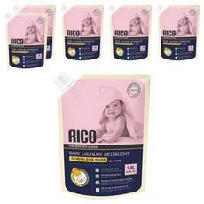 RICO Baby 金盞花有機天然洗衣精補充包 溫和配方 適合敏感肌膚, 1.8L, 6包