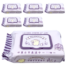 布丁狗 薰衣草柔濕巾, 70張, 6包