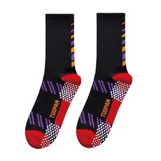 OTOBAI 歐都麥 防滑機能中筒騎行襪 24~27cm適用, 黑紅色, 1雙