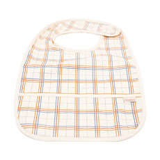 GRECH&CO. 防水圍兜 三段式壓扣 大口袋設計, 細格紋 米色, 1入, 1個