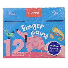 mideer 可水洗手指顏料組, 60ml, 12色