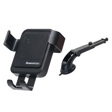 ANBORTEH 安伯特 地心引力PLUS 車用無線充電手機支架 支架伸縮臂吸盤, 黑色, 1個